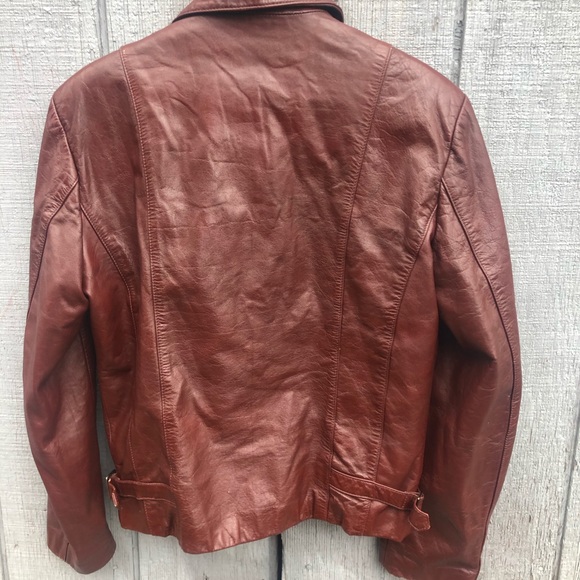 FLASH SALE! VTG 70s Wilson’s red leather jacket zip out lining &inside pockets! - Picture 3 of 6